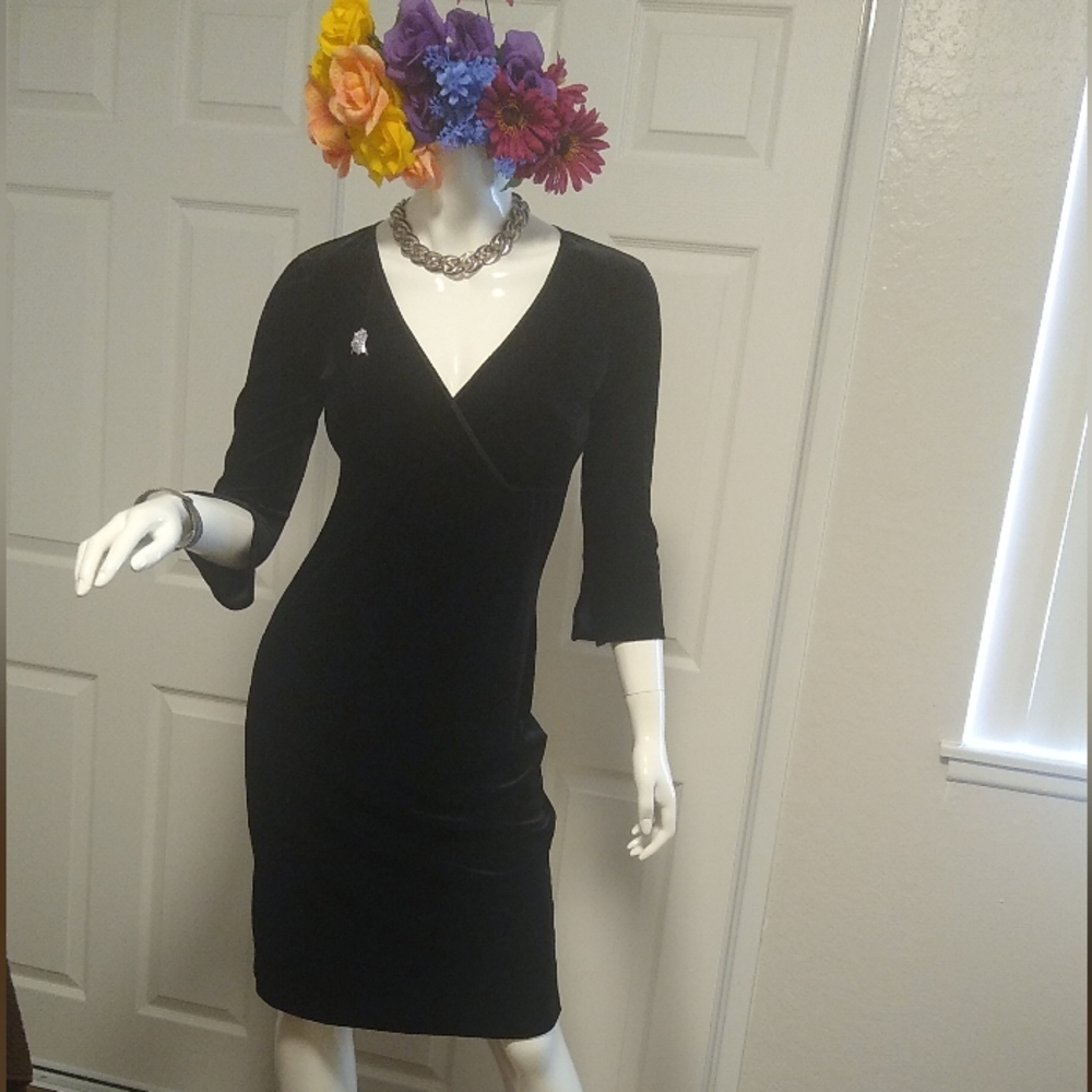 Black Studio M Below Knee S Polyester Formal Dress